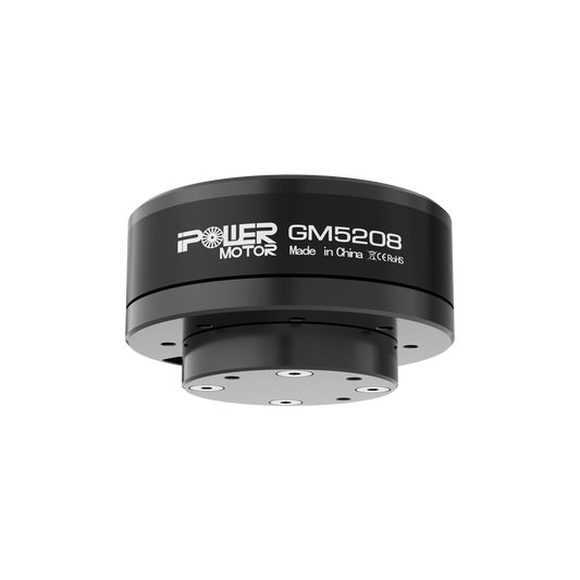 iFlight GM5208-12 Brushless Gimbal Motor, iFlight GM5208 brushless gimbal motor in black housing with GM5208 label and bottom mounting holes