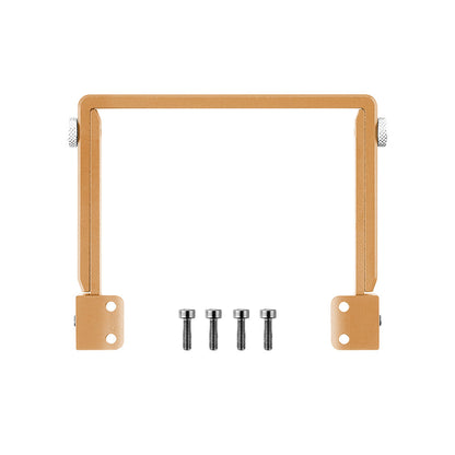 Gold CNC folding stand bracket with four mounting screws for TX15 radio transmitter