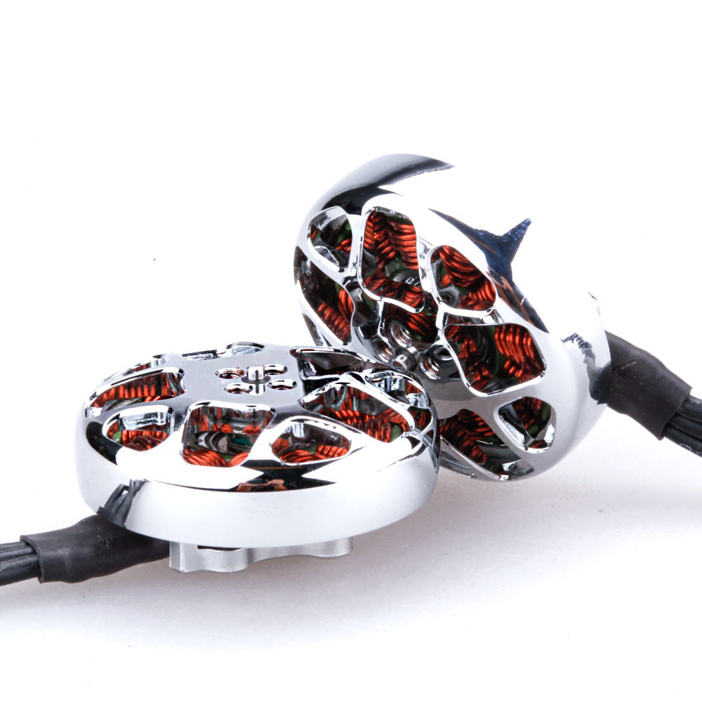Flywoo NIN 2303.5 Ultralight FPV Motor, Flywoo NIN 2303.5 FPV brushless motor with polished silver open bell and visible copper windings