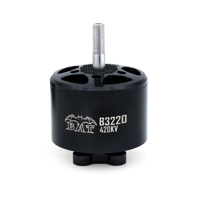 Surpass Hobby BAT B3220 420KV brushless motor front view with threaded propeller shaft