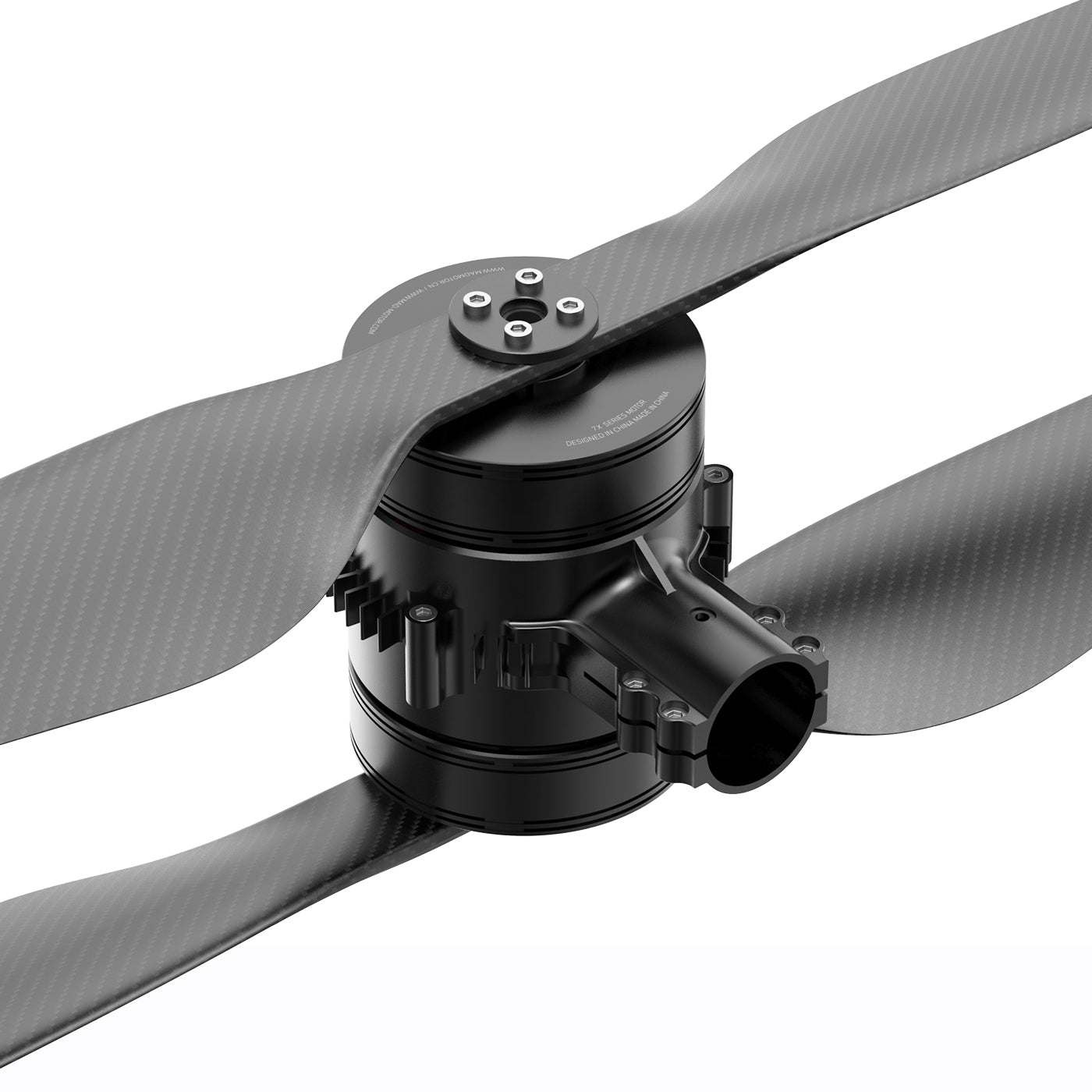 MAD 7x10-II drone arm motor module with carbon fiber propeller and clamp-style mounting tube