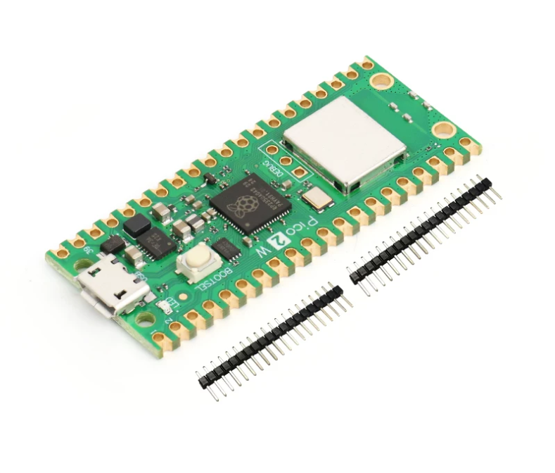 Raspberry Pi Pico 2 W Mikrodenetleyici Kartı | RP2350 Çift Çekirdek, 2.4GHz 802.11n Wi‑Fi & Bluetooth 5.2, 4MB Flash, 520KB SRAM