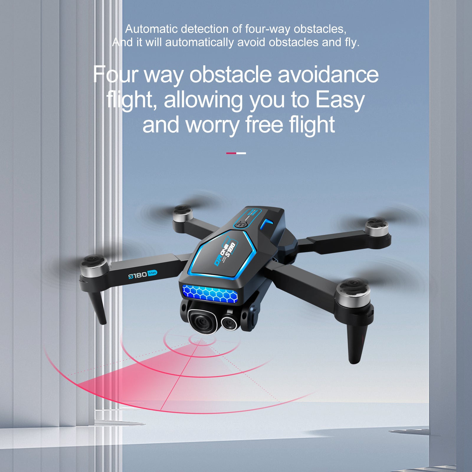 S180 Drone detects obstacles, avoids them safely, and follows waypoints for effortless flight.