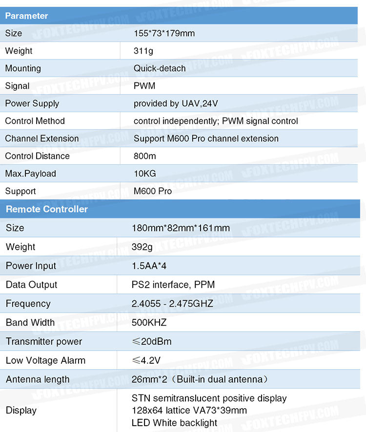 RDD-M 10KG Payload Release and Drop Device 8 RDD-M 10KG Payload Release and Drop, Payload release device for UAVs with 10kg capacity, 800m control distance, and remote controller specs.