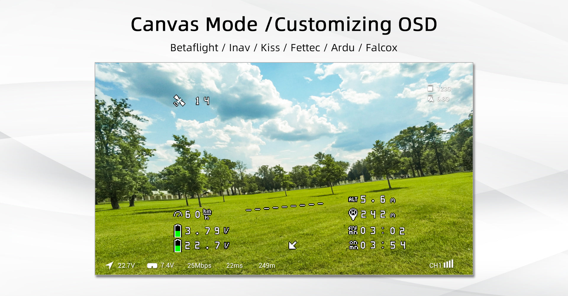 Walksnail Avatar HD Mini 1s Lite Kit, Canvas Mode Supporting Betaflight, kiss, Inav, Ardu full OSD display