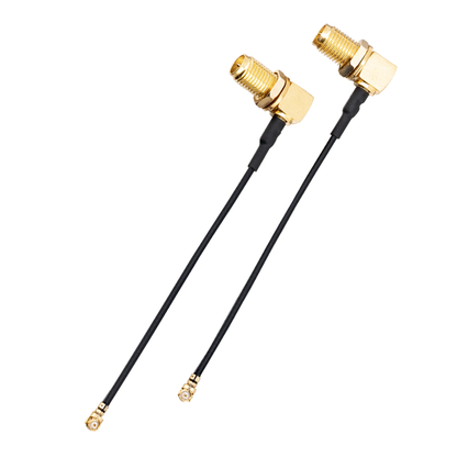 RadioMaster DIY 90 degree RP-SMA cable pair with right-angle bulkhead connector and micro coax lead