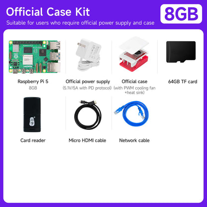 Raspberry Pi 5 AI Large Model Board and Starter Kit(1G/2G/4G/8G/16G)