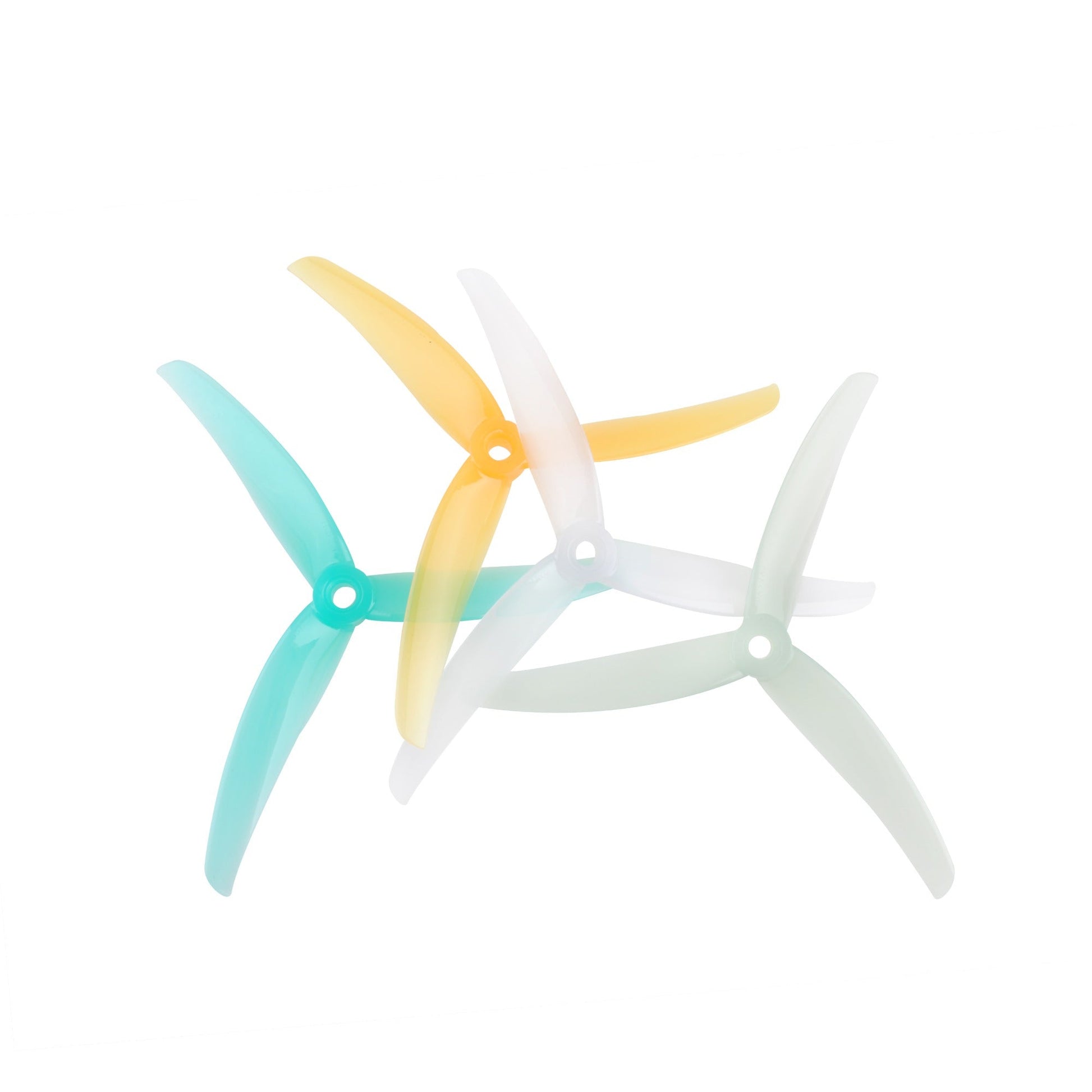 HQ Juicy Prop J37 4.9 inch 3-blade propeller set in mixed colors on white background