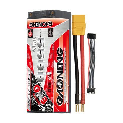 GAONENG GNB 4S 14.8V 5500mAh 120C thin hard case LiPo battery with leads and balance plug