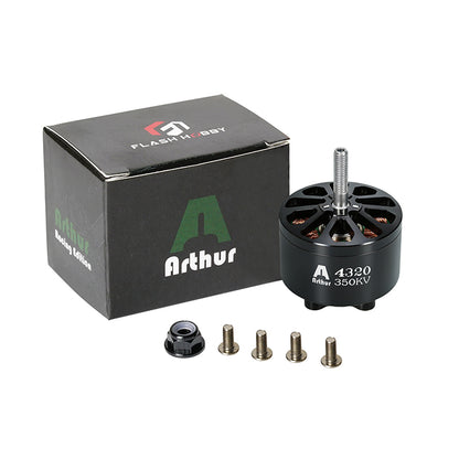 موتور براشلس Flashhobby A4320 350KV، 12N14P، 432 وات، پایه 30×30 میلی‌متر M4، وزن 318 گرم، سیم 16AWG به طول 600 میلی‌متر