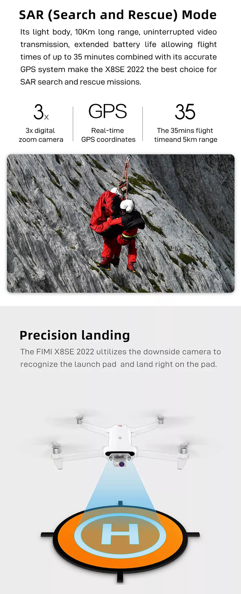 FIMI X8 SE 2022 Drone, FIMI X8SE 2022 is the best choice for search and rescue missions