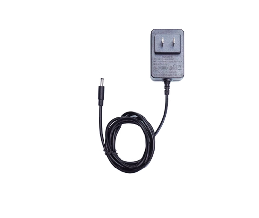8.4V 2A DC4017 Charger with wall plug, coiled cable, and barrel connector