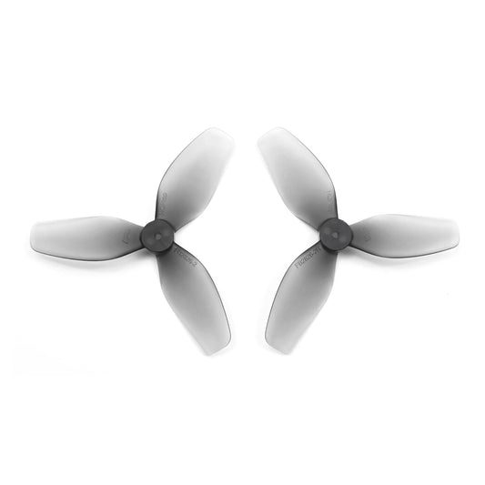 HQProp FB2826-2 grey polycarbonate 3-blade propellers, top view of two props