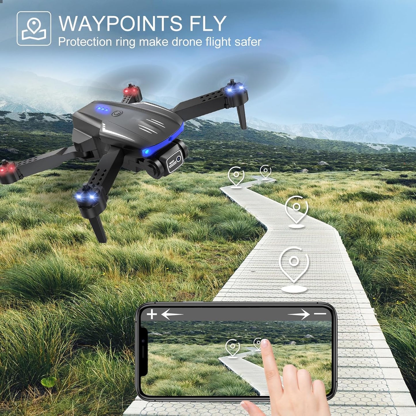 X-shop LDG006 Drone, WAYPOINTS FLY Protection make drone flight safer 