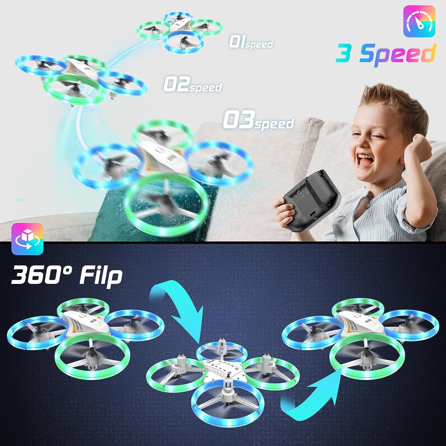 DyineeFy Mini Drone, Oispeed 3 Speed 029p82d 03sp22