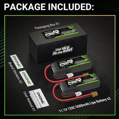OVONIC 11.1V 3S LiPo Battery 4000mAh 120C with TRA Plug for 1/10 Scale RC Cars & Trucks