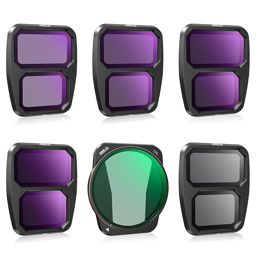 STARTRC ND Filter Set for DJI Air 3S - ND8 ND16 ND32 ND64 ND256 UV CPL Filters Kit, AGC Glass, Snap-On Aluminum Frame