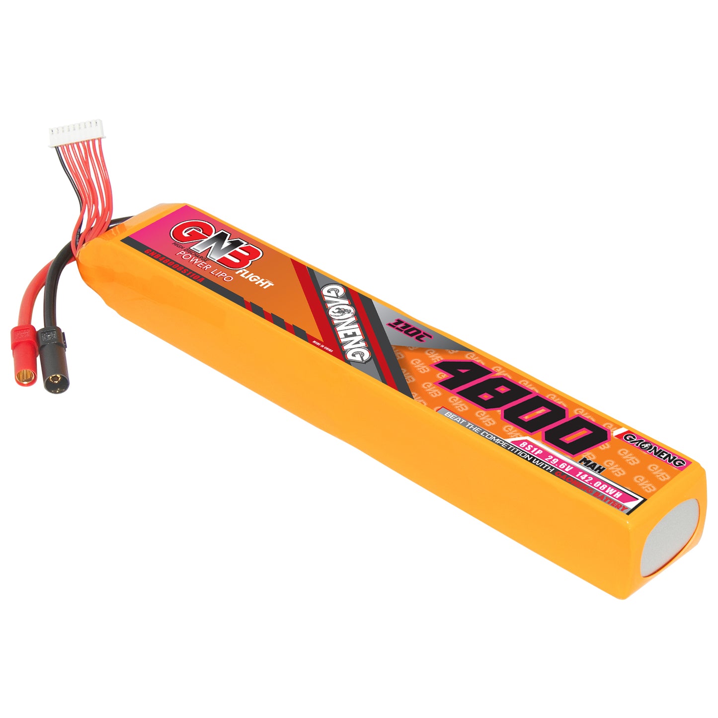 GAONENG GNB 8S 29.6V 4800mAh 110C LiPo battery pack with balance lead and XT150 discharge connector