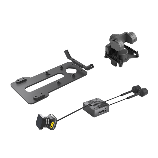 Walksnail Moonlight kit with CADDXFPV GM3 gimbal, 3D printed mount plate, camera and antennas