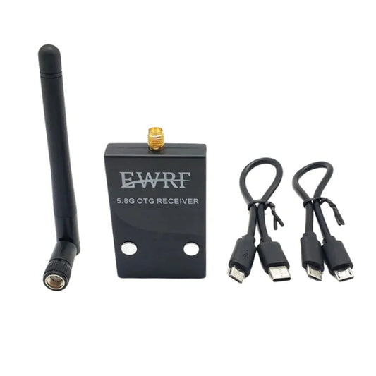 EWRF 5.8GHz 56CH UVC OTG Audio FPV receiver kit with antenna and USB OTG cables