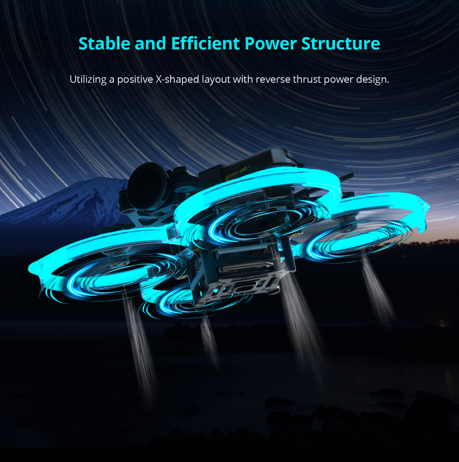 Stable and Efficient Power Structure Utilizing a positive X-shaped layout with