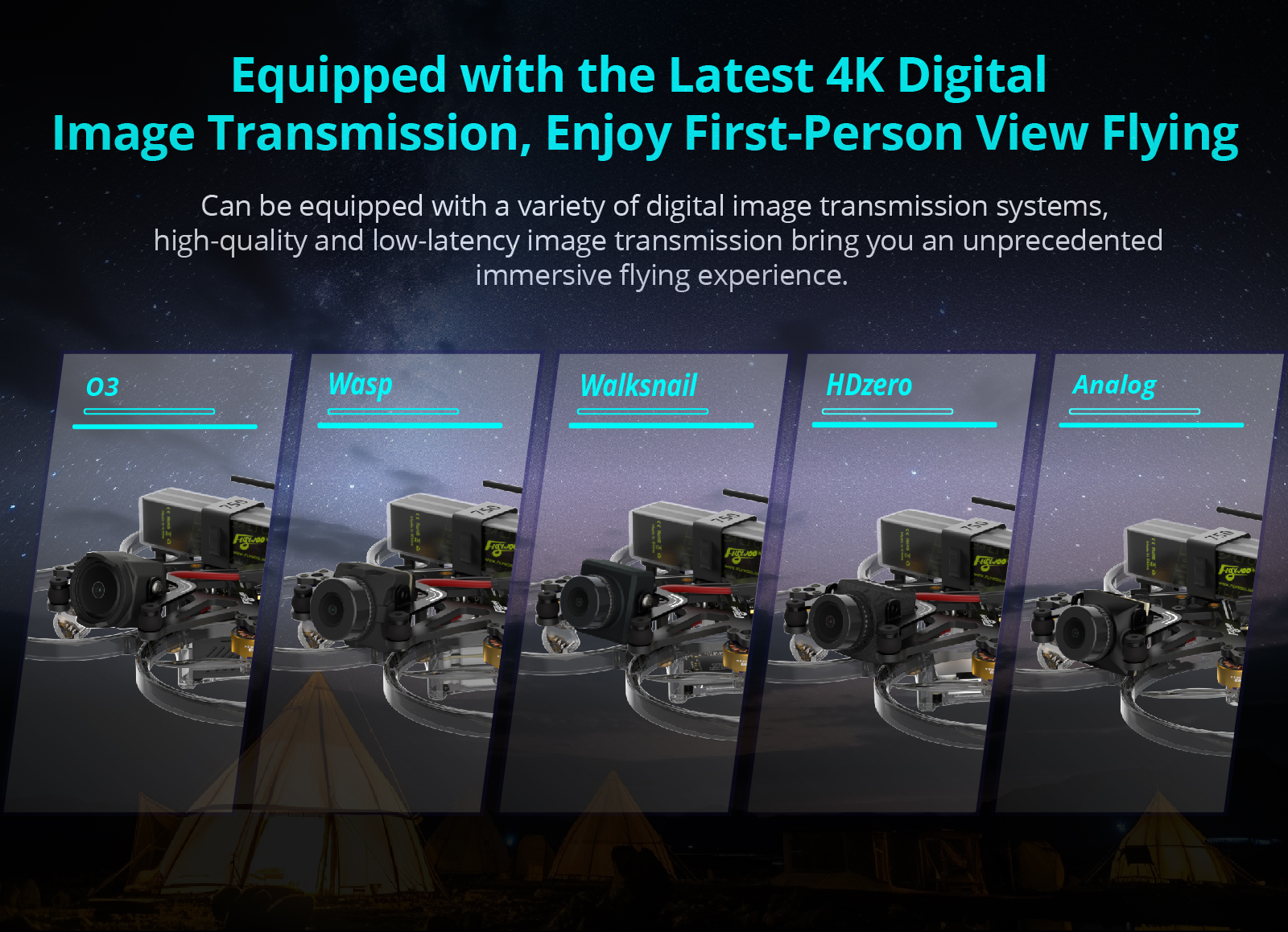 Enjoy First-Person View Flying Can be equipped with a variety of digital image transmission