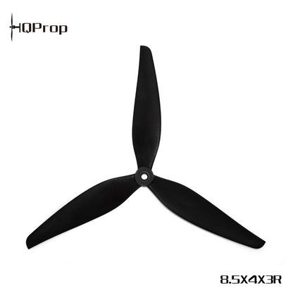 HQ MacroQuad 8.5x4x3R tri-blade propeller (right rotation), black prop with HQProp marking