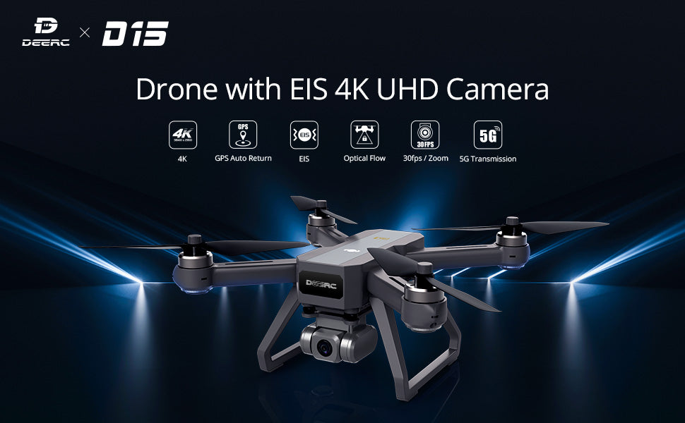 DEERC D15 GPS Drone - with 4K HD UHD EIS Camera, DEERC D15 GPS Drone 