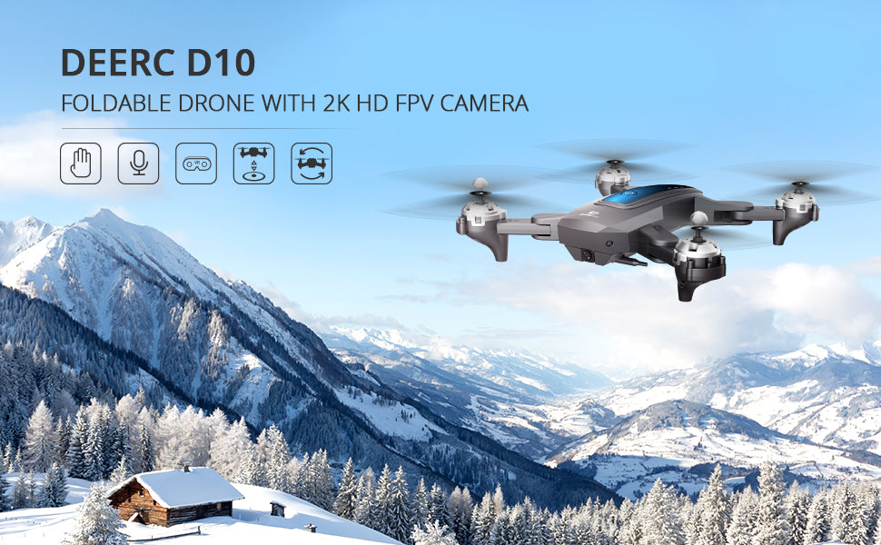 DEERC D10 Drone, deerc d1o foldable drone with 2k 