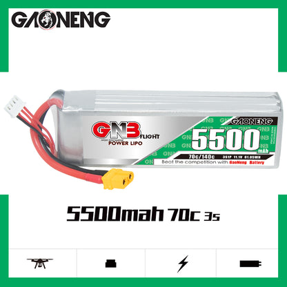 GAONENG GNB 3S 11.1V 5500mAh 70C LiPo Battery XT60