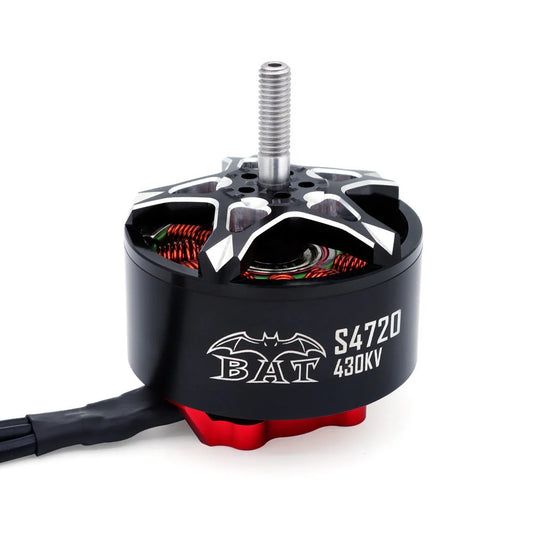 Surpass Hobby BAT S4720 430KV brushless FPV motor with threaded M6 shaft, black can and red base