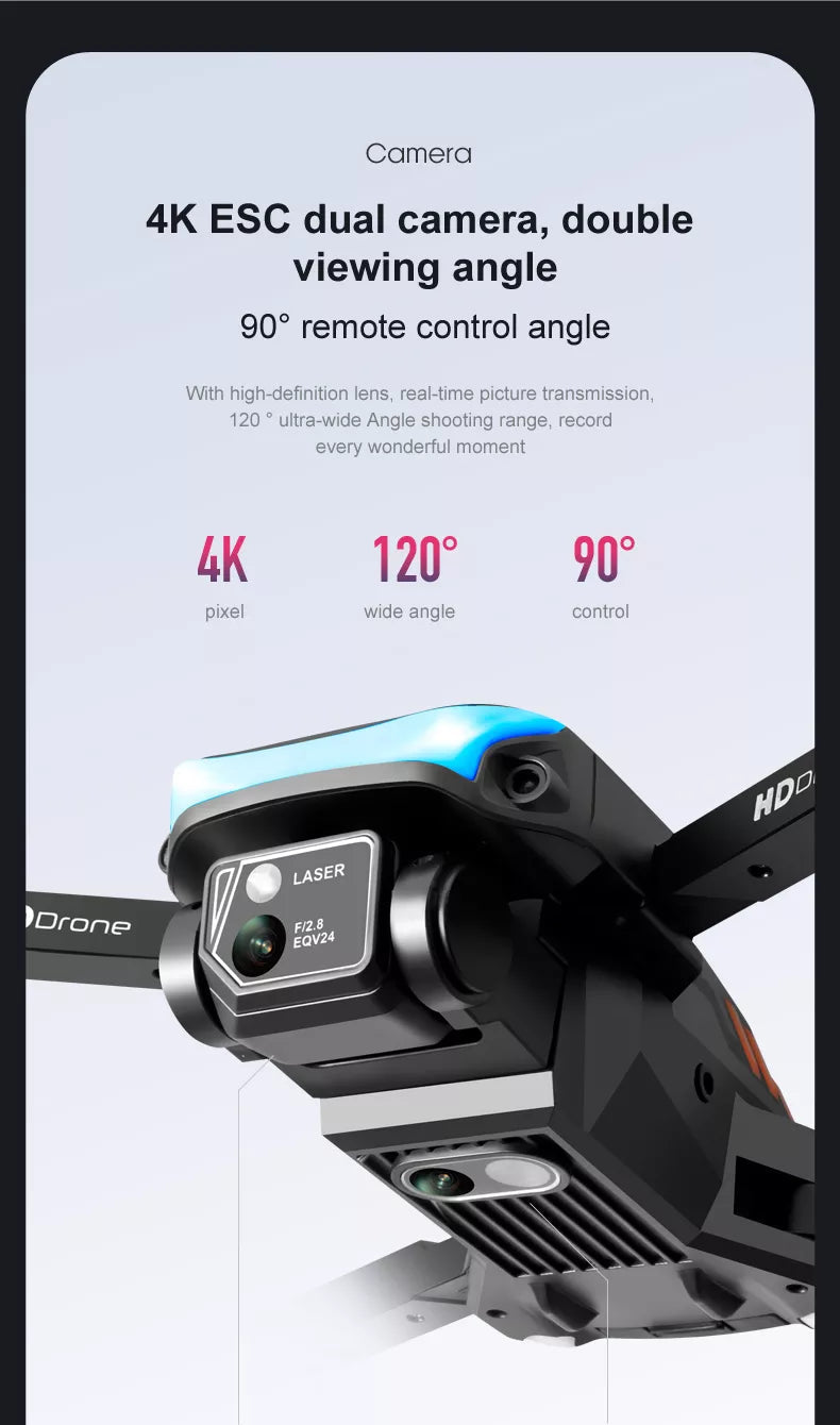 Z888 Drone, camera 4k esc dual camera; double viewing angle 90 remote control