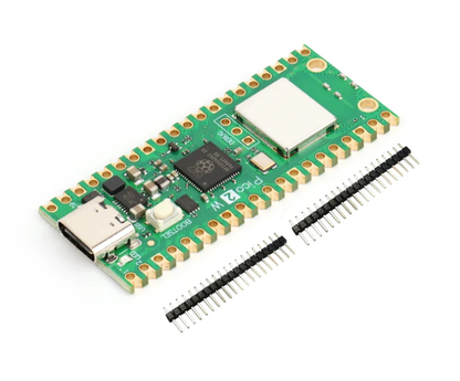 Raspberry Pi Pico 2 Microcontroller Board, RP2350, Dual-Core Arm/RISC‑V, 520KB SRAM, 4MB Flash, 26 GPIO, 1.8–5.5V