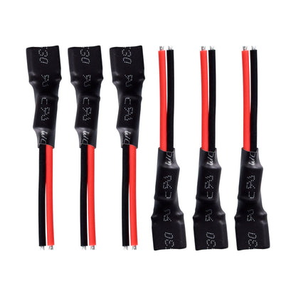 BetaFPV 4S Whoop Power Cable pigtail set, red and black leads with black heat‑shrink sleeves