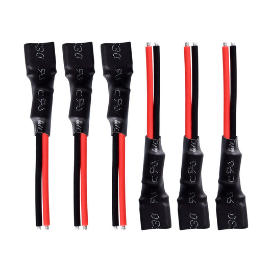 BetaFPV 4S Whoop Power Cable pigtail set, red and black leads with black heat‑shrink sleeves