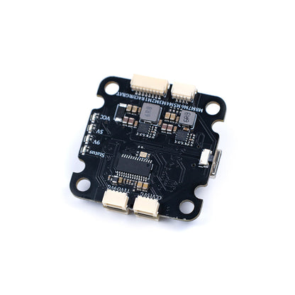 F7 flight controller with STM32F722, 4 UARTs, dual BEC, X8 PWM, and 16MB Blackbox for enhanced drone performance and data logging.