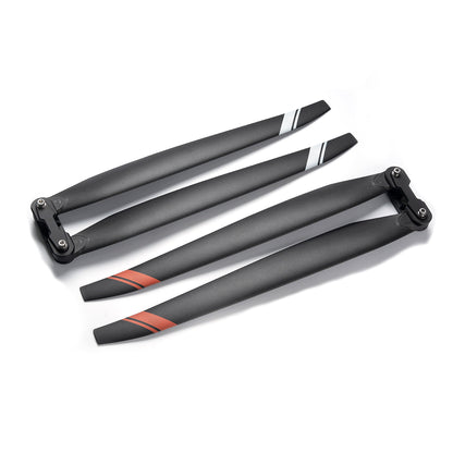 MAD TIPUP 43x14in polymer folding propeller with black blades and colored tip stripes