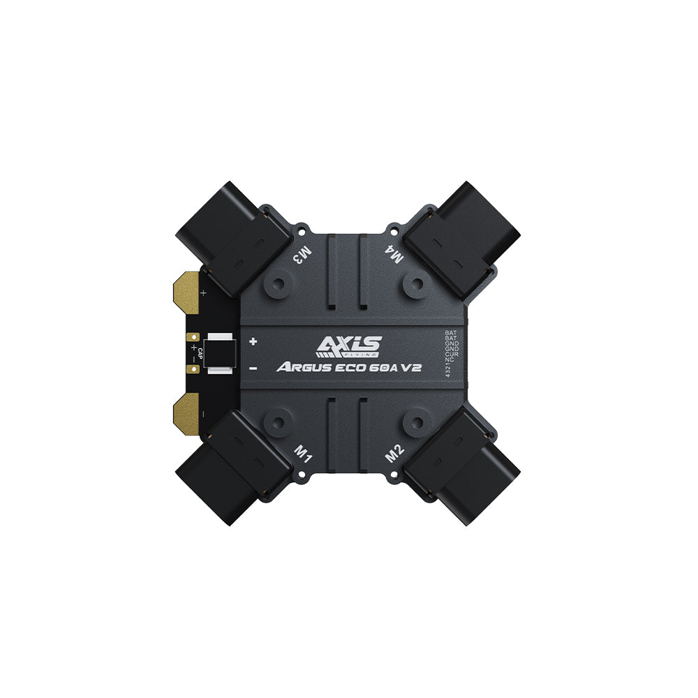 Axisflying Argus ECO 60A V2 2–6S ESC, Démontage rapide + CNC, Interface moteur MR60PW, Firmware Bluejay