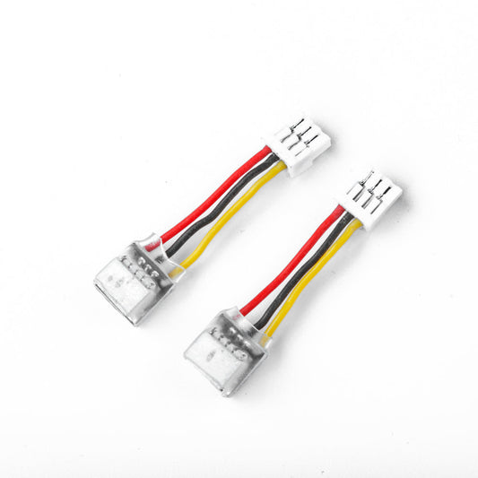 Naked GoPro 6/7 adapter cable with 4-pin white plug and red, black, and yellow wires, sold as a pair