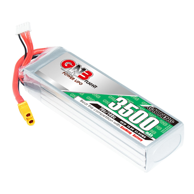 GAONENG GNB 4S 14.8V 3500mAh 70C LiPo battery with XT60 plug and balance lead