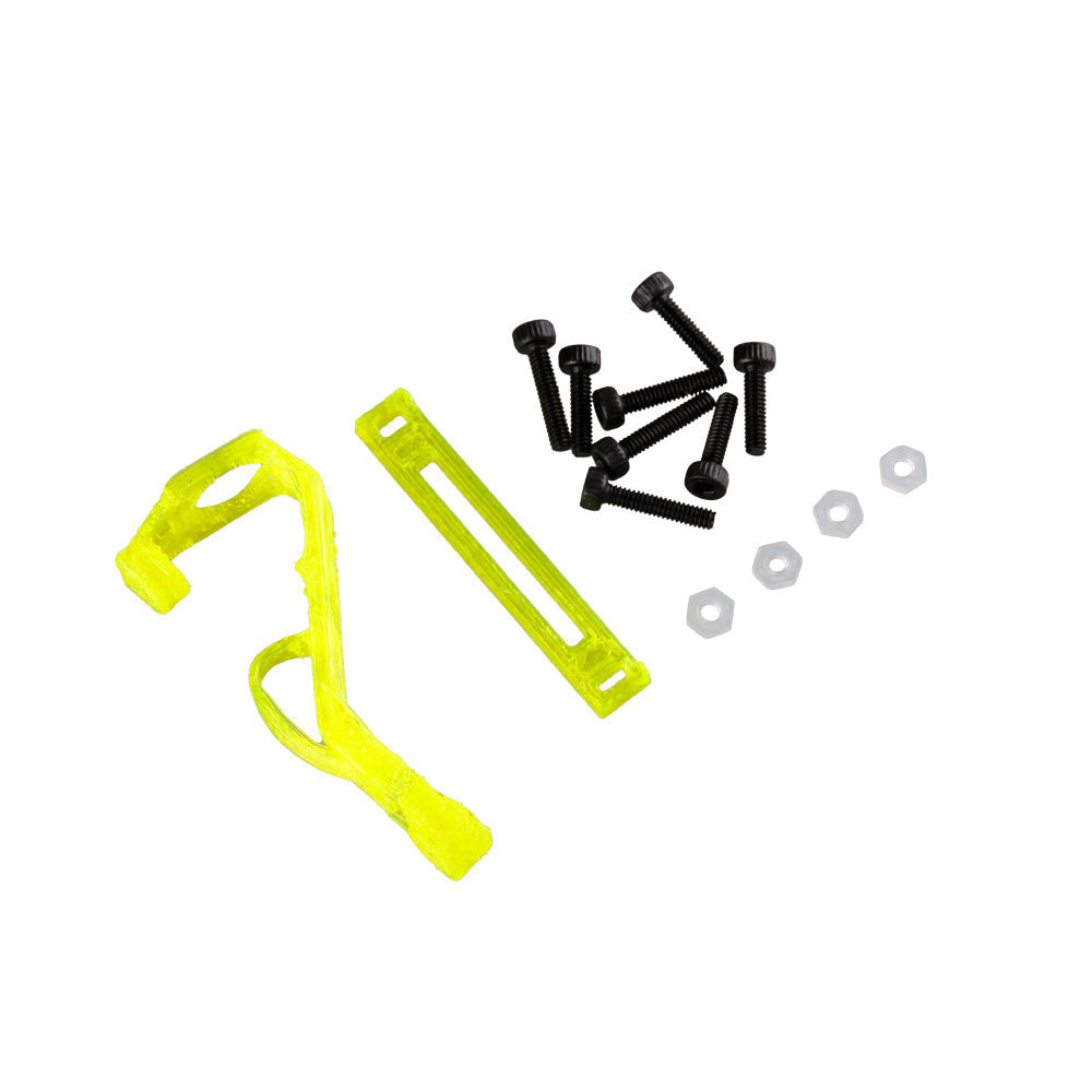 Flywoo Firefly 1S Nano Baby Quad 40mm frame kit with translucent yellow frame parts, screws, and nuts