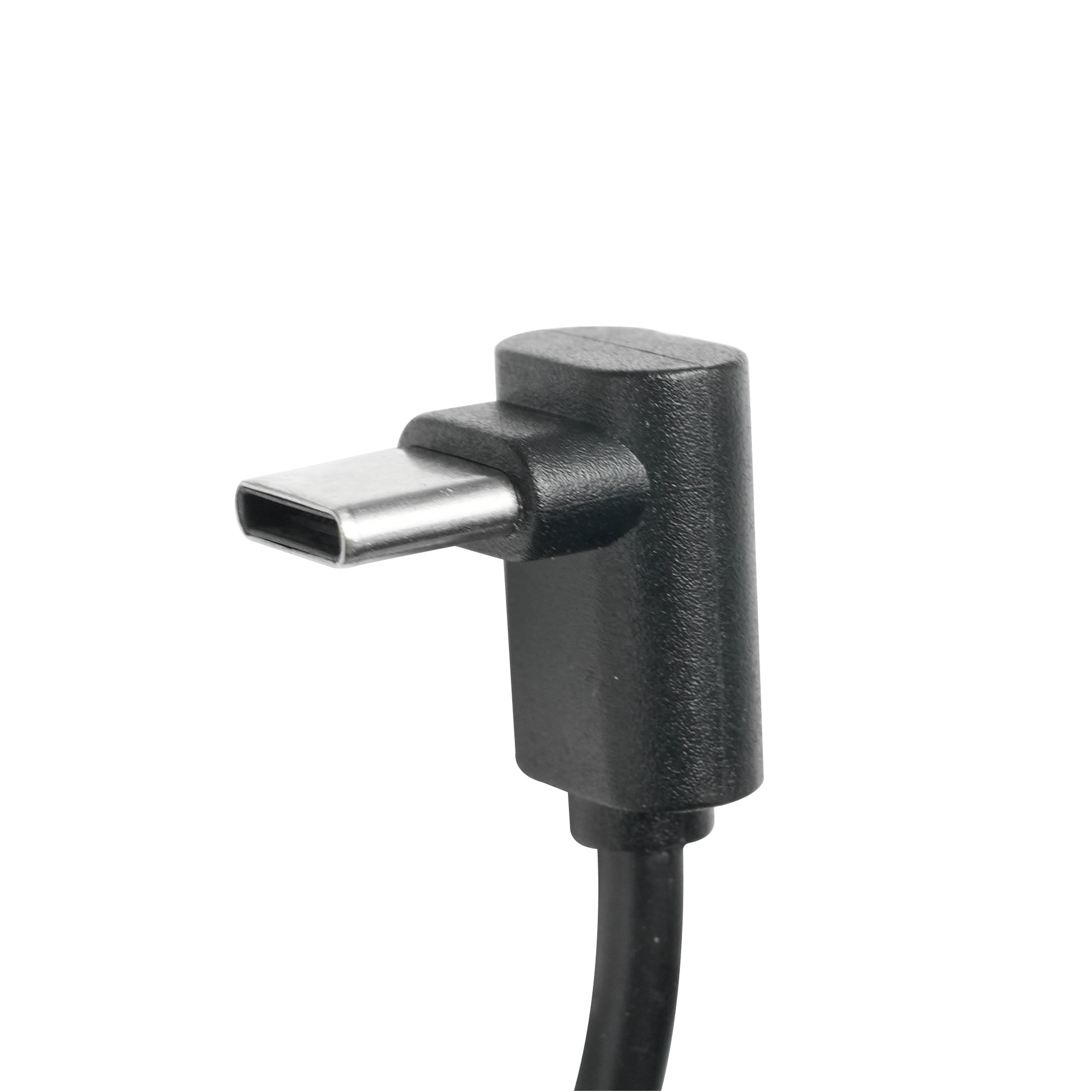 Flywoo Custom 90° Type-C USB Data Cable, Flywoo 90-degree USB-C data cable with right-angle Type-C connector and black molded strain relief