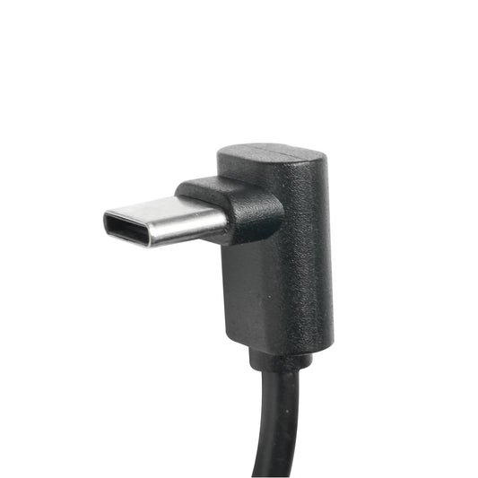Flywoo Custom 90° Type-C USB Data Cable, Flywoo 90-degree USB-C data cable with right-angle Type-C connector and black molded strain relief