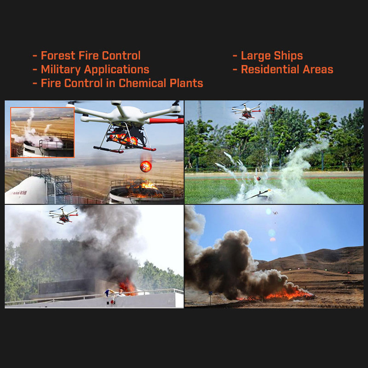 Fire suppression foam suitable for various settings: forests, ships, military, homes, and chemical plants.