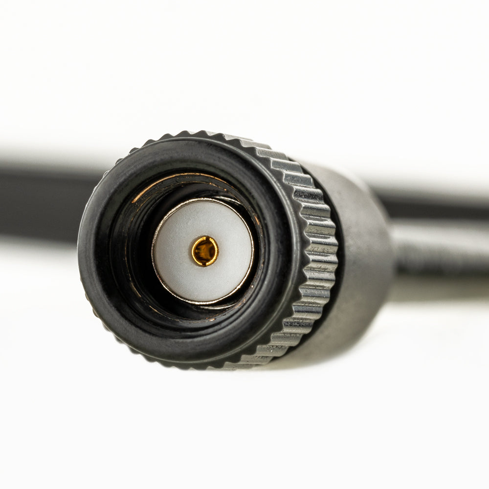 Threaded RF connector close-up on Bandit T antenna, center pin detail