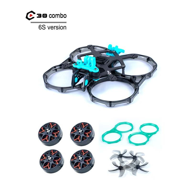 کامبو Axisflying C30 - صفحات دوربین آلومینیومی و GPS TPU - دریافت رایگان ۲ ست ملخ و ۱ ست گارد