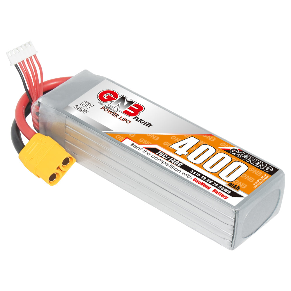 GAONENG GNB LiHV 5S 19V 4000mAh 70C LiPo Battery with XT90 connector and balance lead