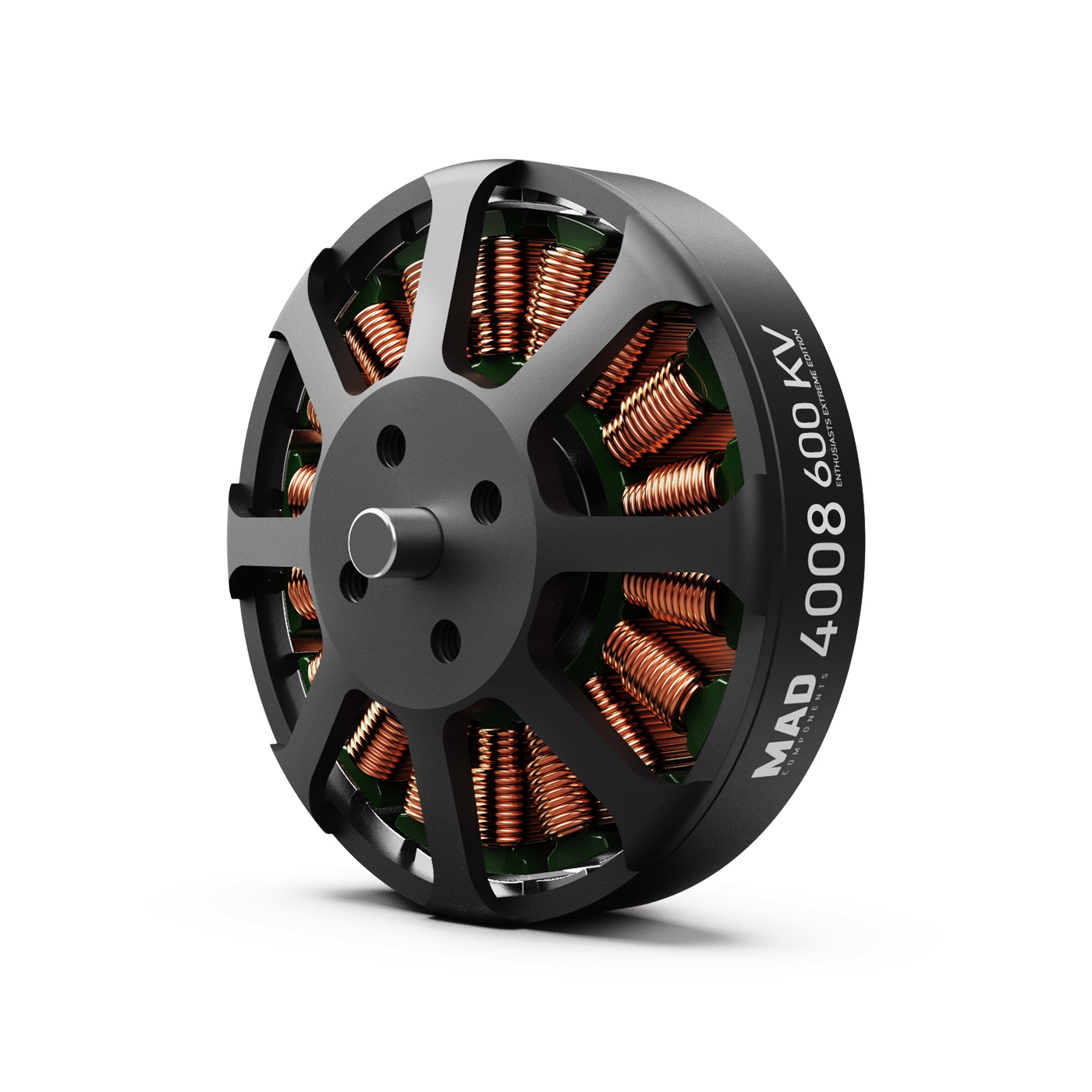 MAD 4008 EEE Drone Motor, MAD 4008 600KV brushless drone motor with black housing and exposed copper windings