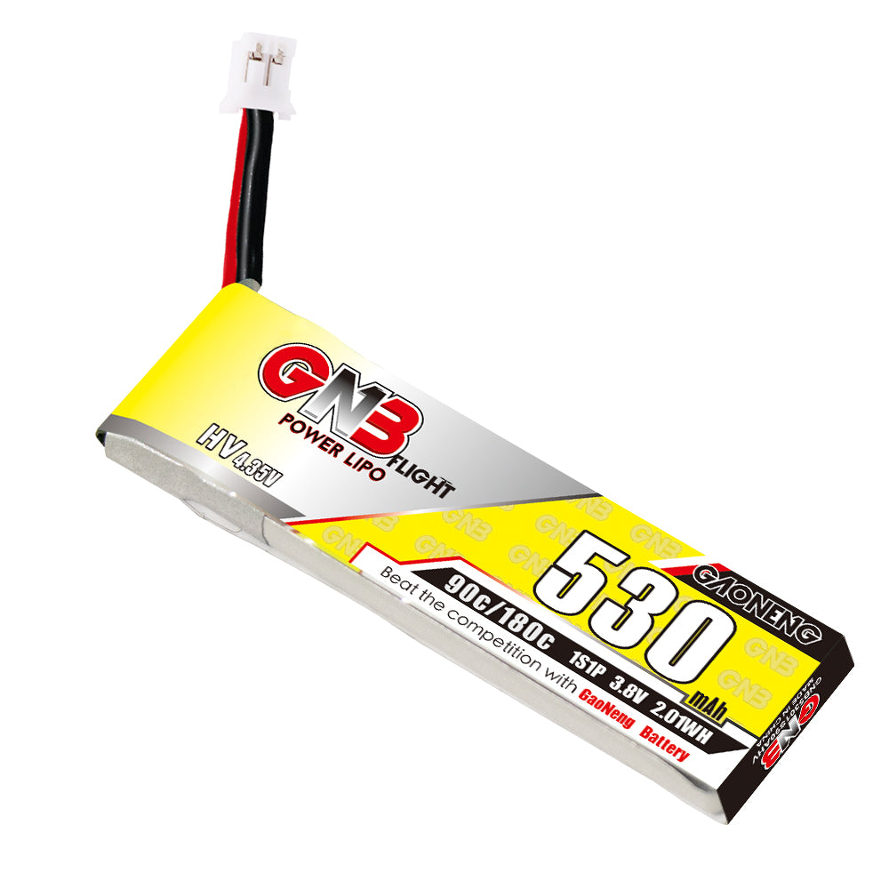 GNB 530mAh 1S 3.8V LiHV 90C LiPo battery with PH2.0 cable for 75mm FPV micro whoop