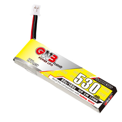 GNB 530mAh 1S 3.8V LiHV 90C LiPo battery with PH2.0 cable for 75mm FPV micro whoop